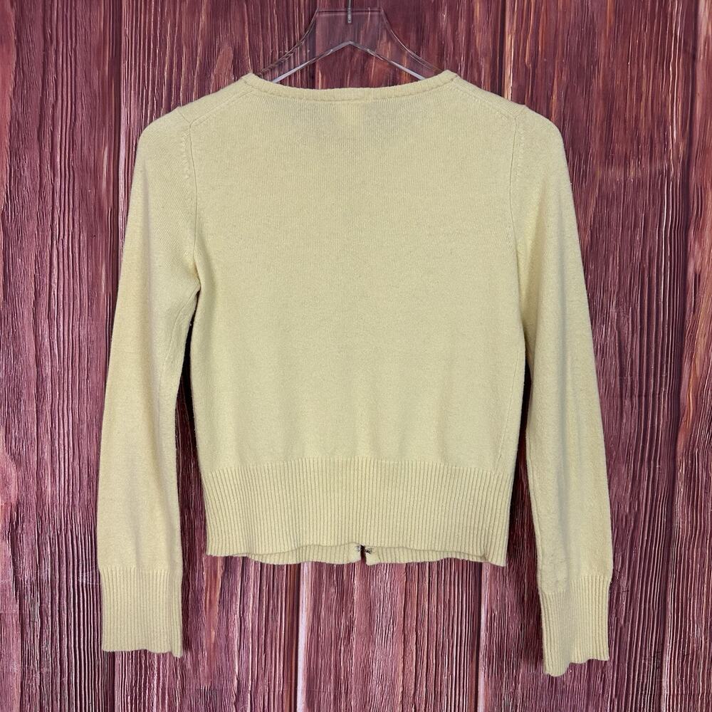 VTG 90s Old Navy Butter Yellow Cardigan Beaded Coquette Fairy Womens Size XS - Picture 7 of 8